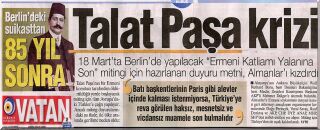 Berlin'de Talat Pa�a Krizi